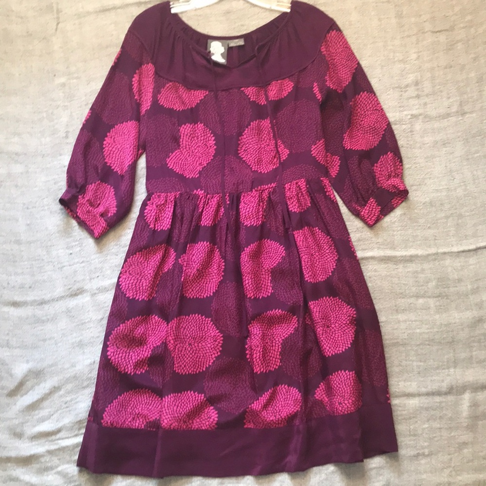 Fuchsia bold printed dress